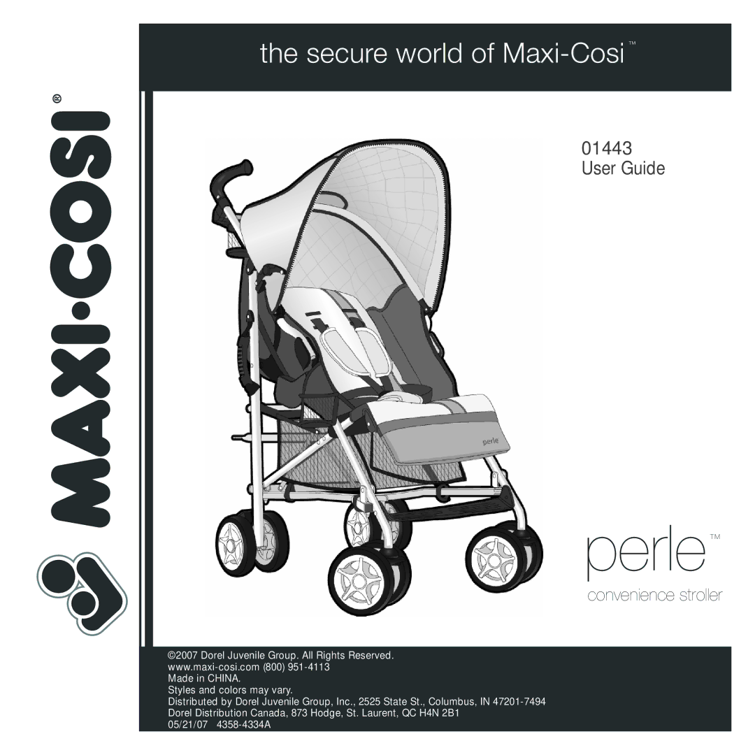 Maxi-Cosi 1443 manual Perle 