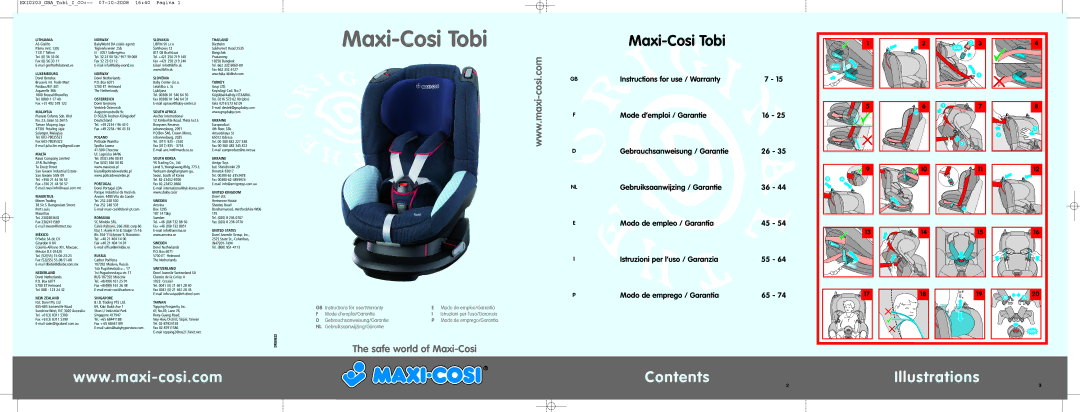 Maxi-Cosi DRU0632 manual Maxi-Cosi Tobi 