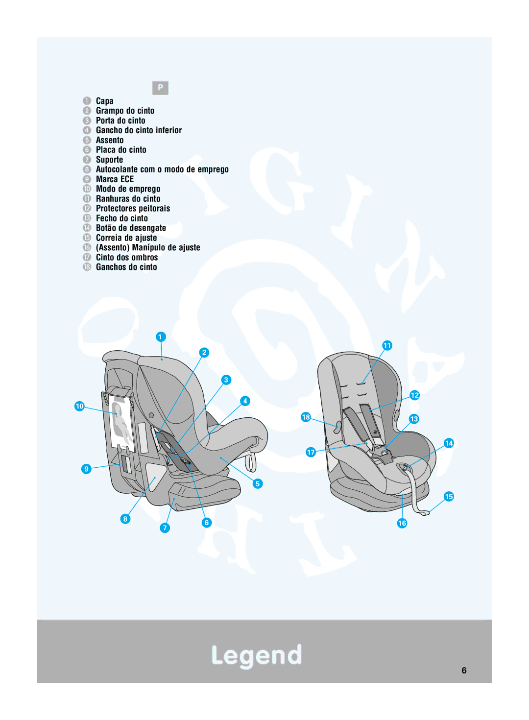 Maxi-Cosi Priori Side Protection System manual Placa do cinto Suporte 