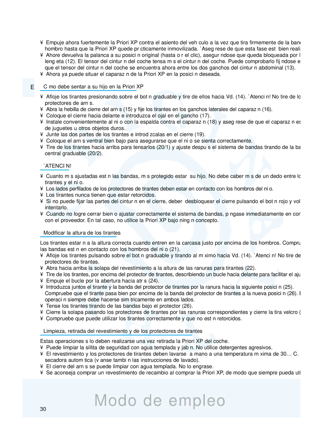 Maxi-Cosi manual Cómo debe sentar a su hijo en la Priori XP, Modificar la altura de los tirantes 