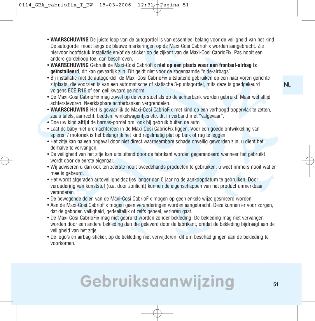 Maxi-Cosi THE SAFE WORLD OF I manual Gebruiksaanwijzing 