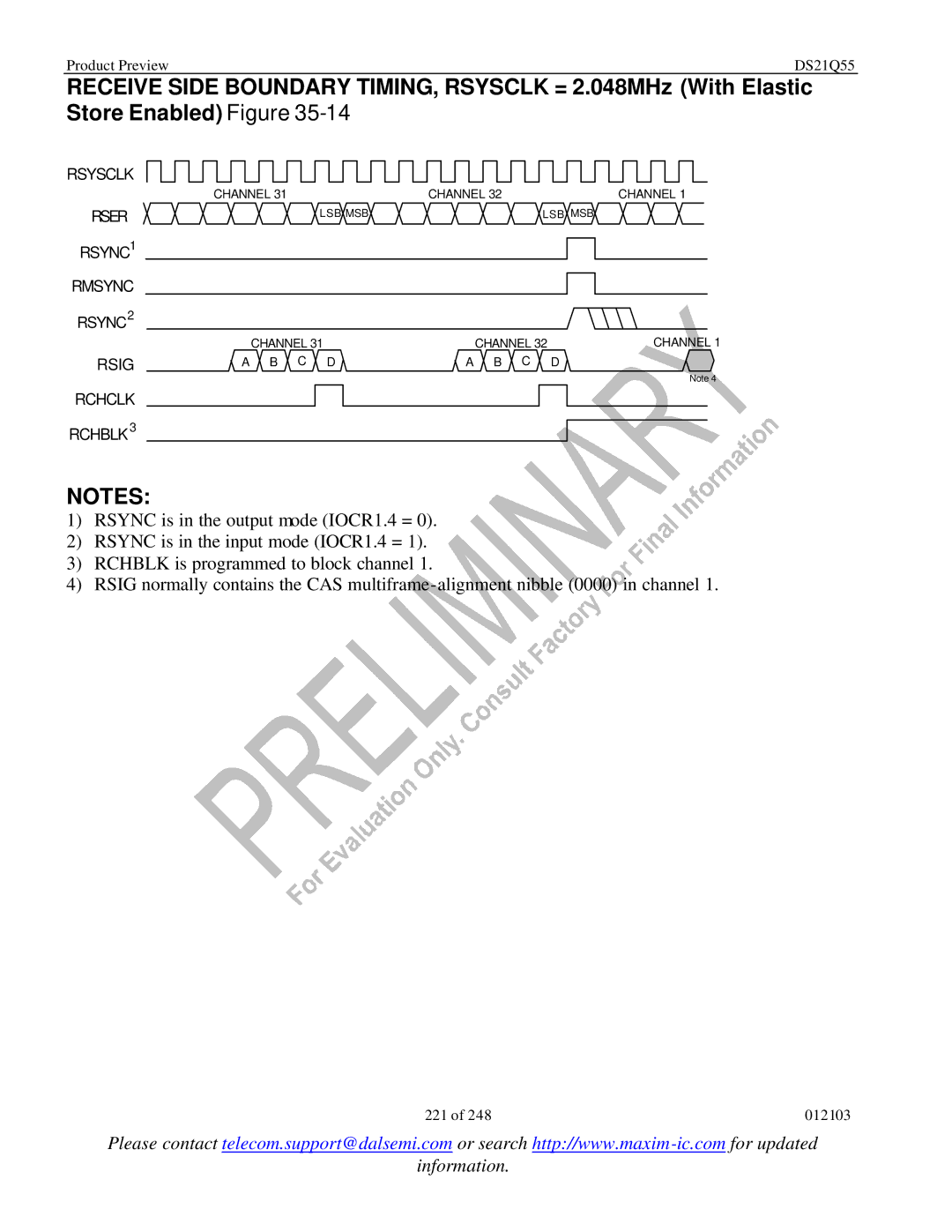 Maxim DS21Q55 specifications 221 012103 