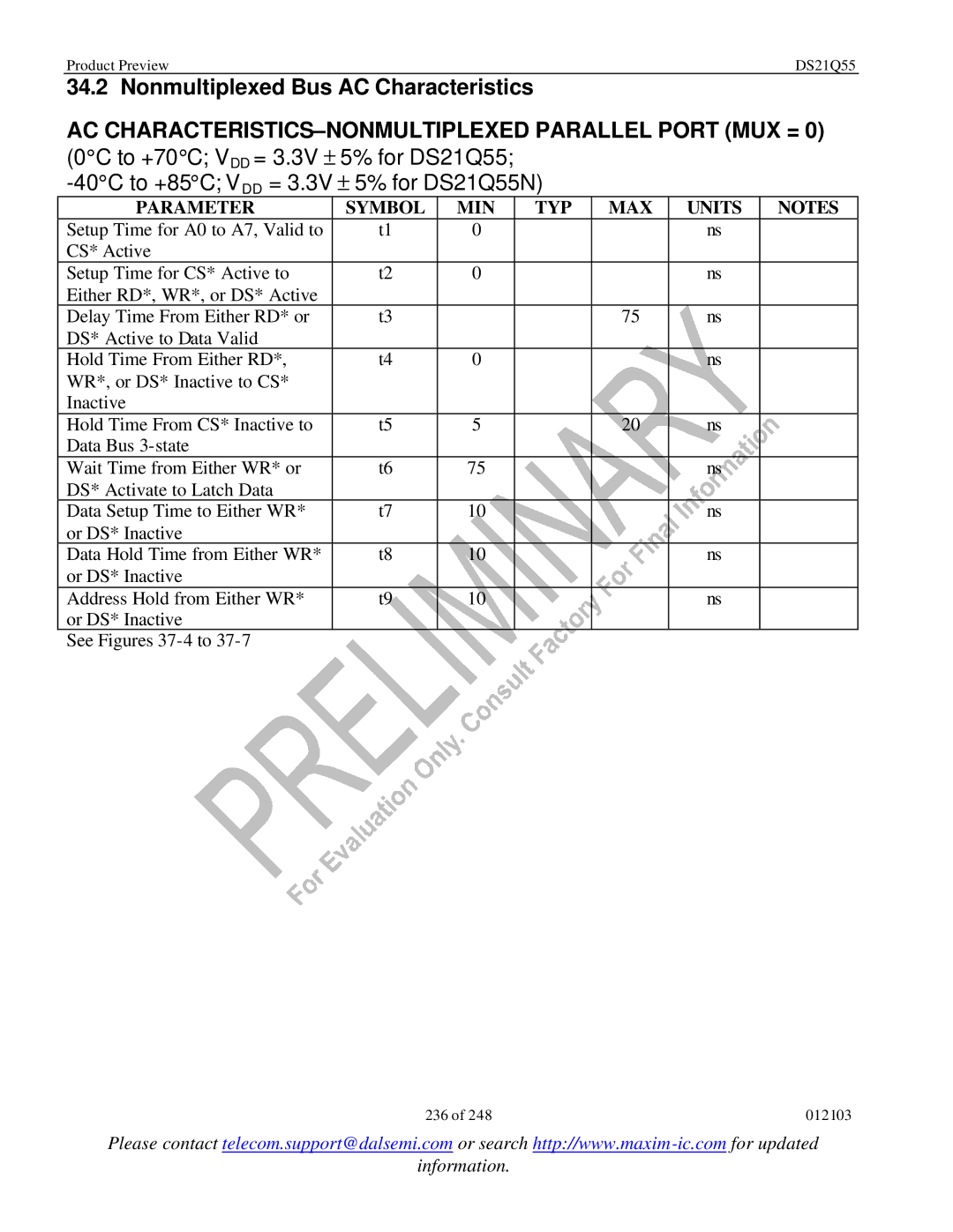 Maxim DS21Q55 specifications 236 012103 