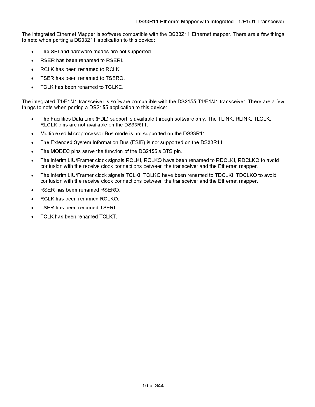 Maxim DS33R11 specifications 