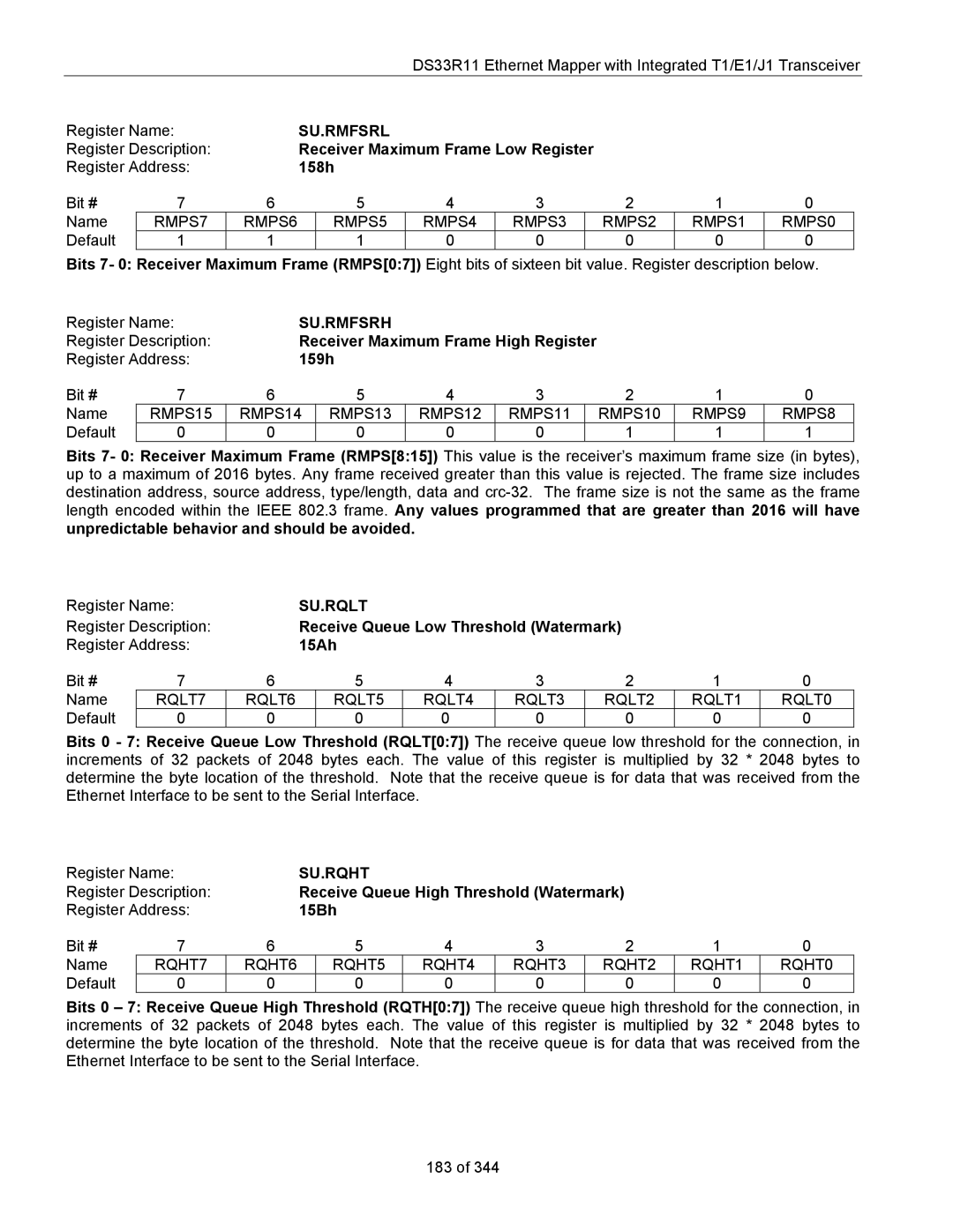 Maxim DS33R11 specifications Su.Rmfsrl, Su.Rmfsrh, Su.Rqlt, Su.Rqht 