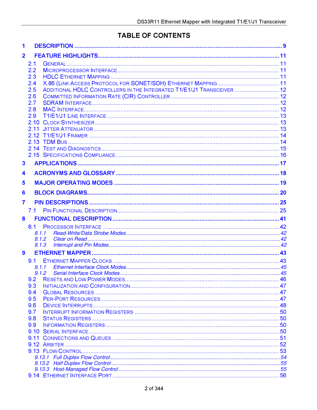 Maxim DS33R11 specifications Table of Contents 