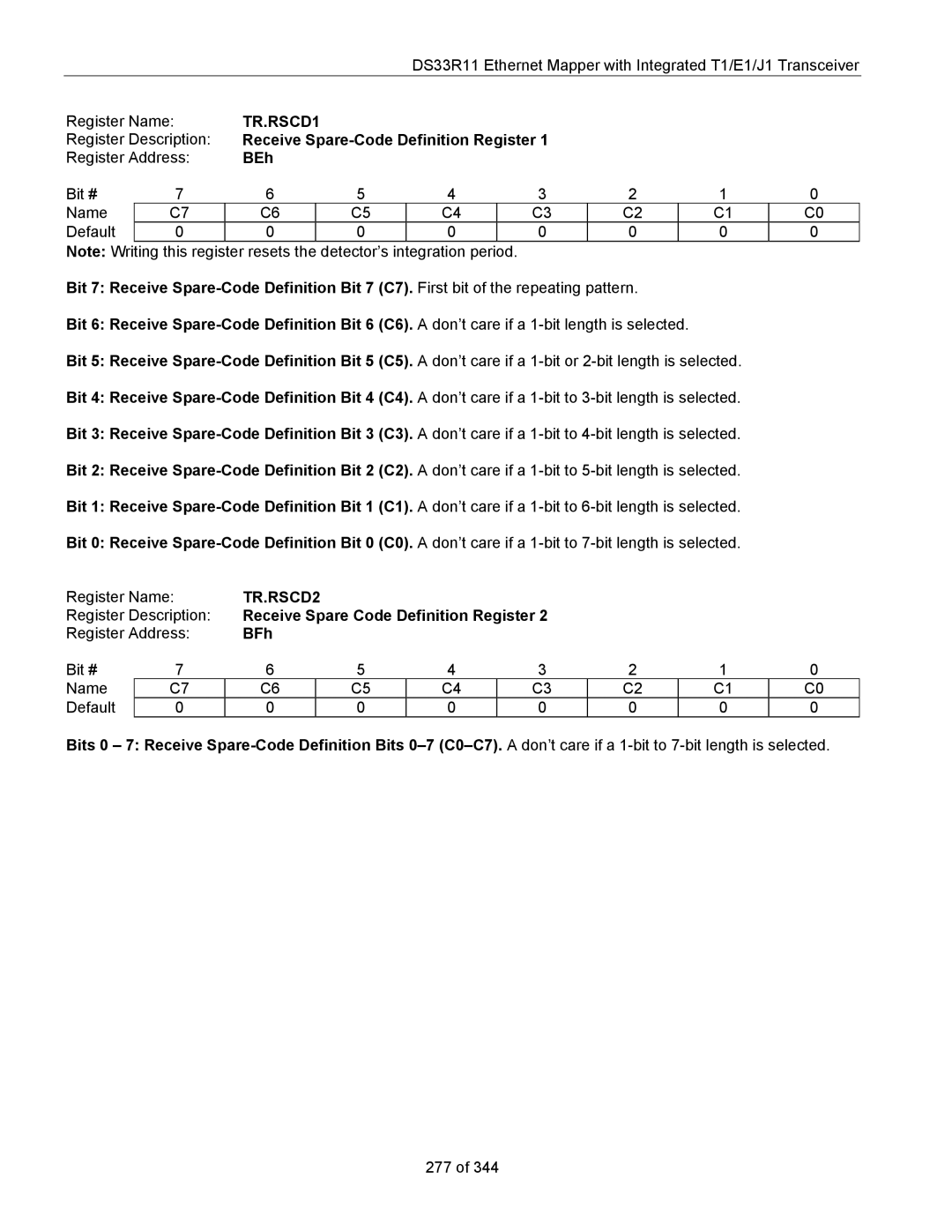 Maxim DS33R11 specifications TR.RSCD1, TR.RSCD2 