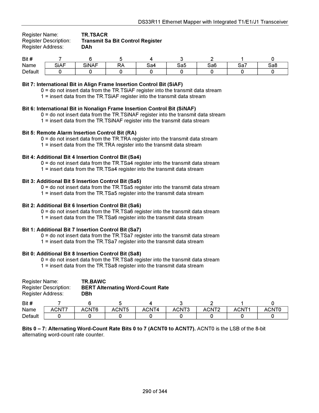 Maxim DS33R11 specifications Tr.Tsacr, Tr.Bawc 