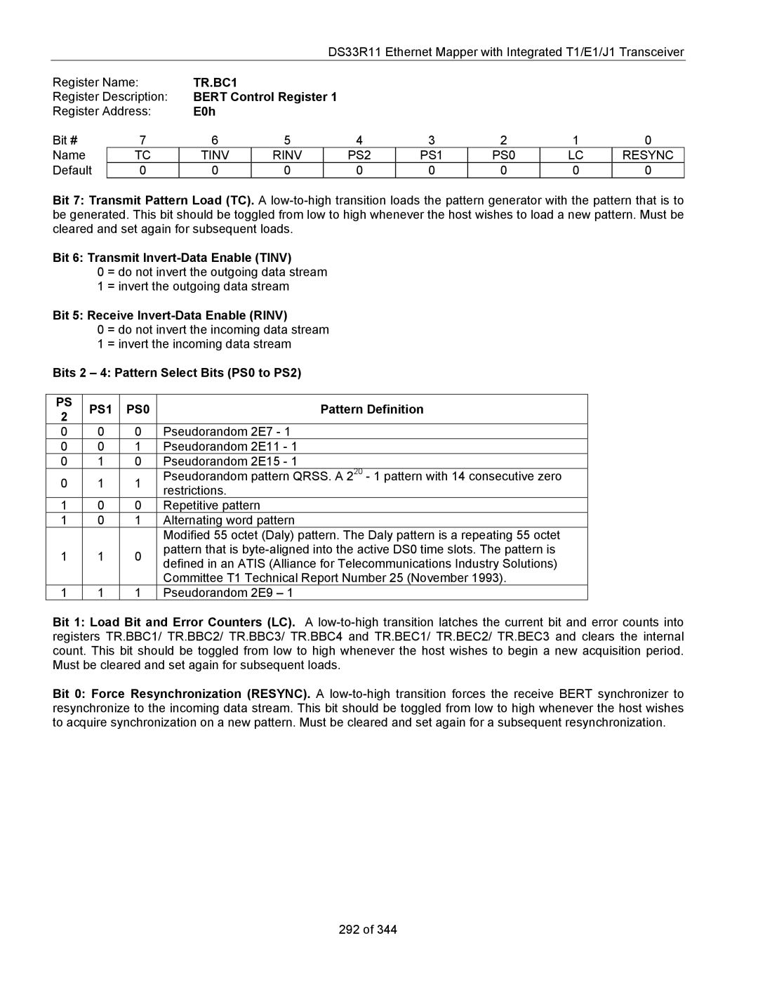 Maxim DS33R11 specifications TR.BC1, PS1 PS0 