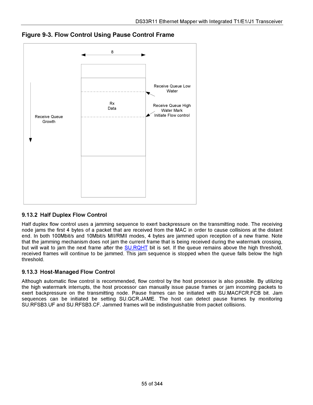 Maxim DS33R11 specifications Half Duplex Flow Control, Host-Managed Flow Control 