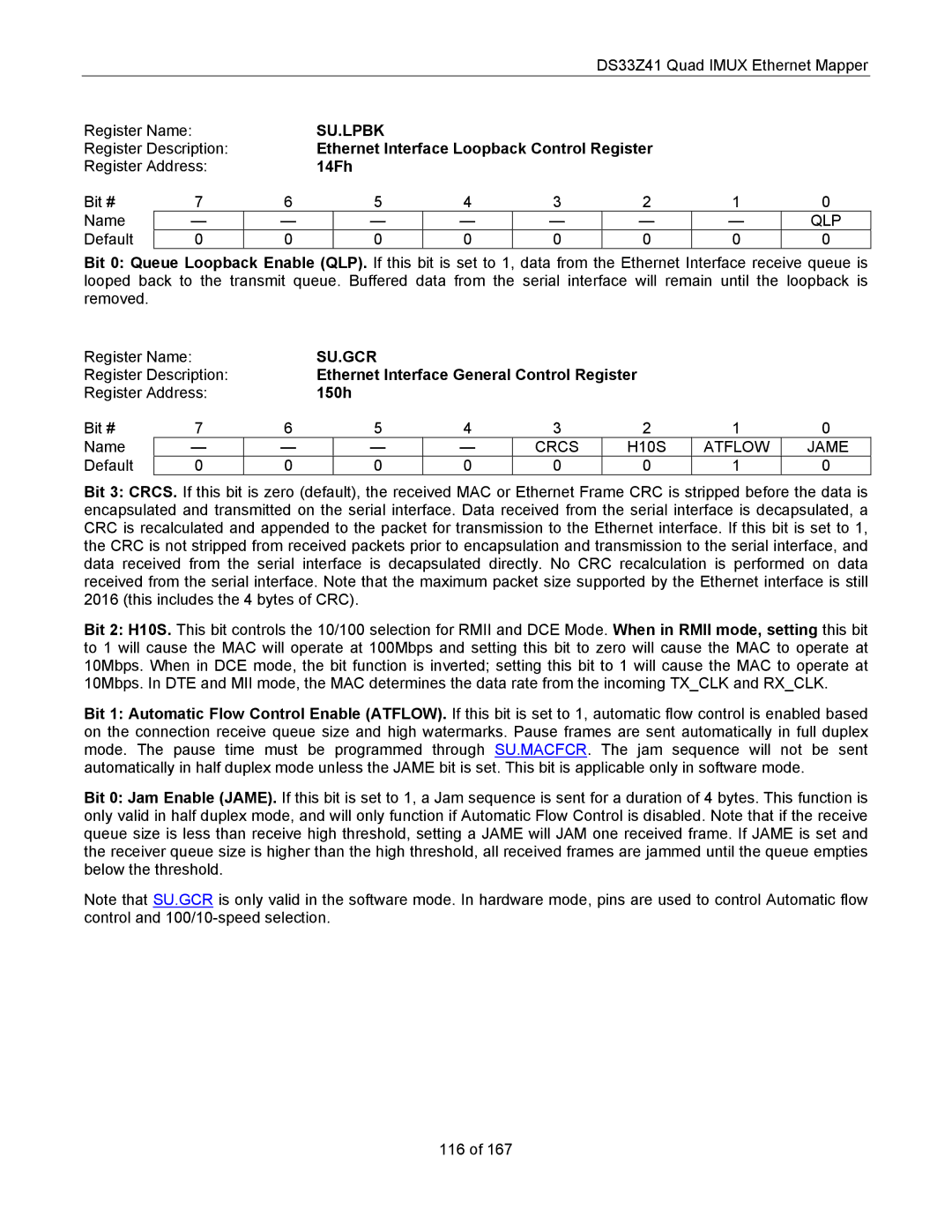 Maxim DS33Z41 specifications Su.Lpbk, Su.Gcr 