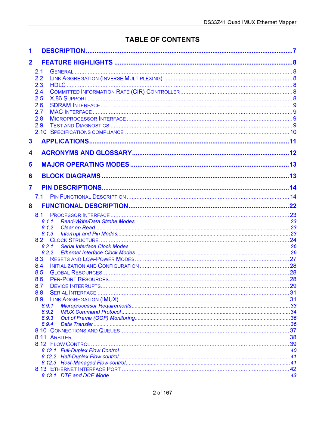 Maxim DS33Z41 specifications Table of Contents 