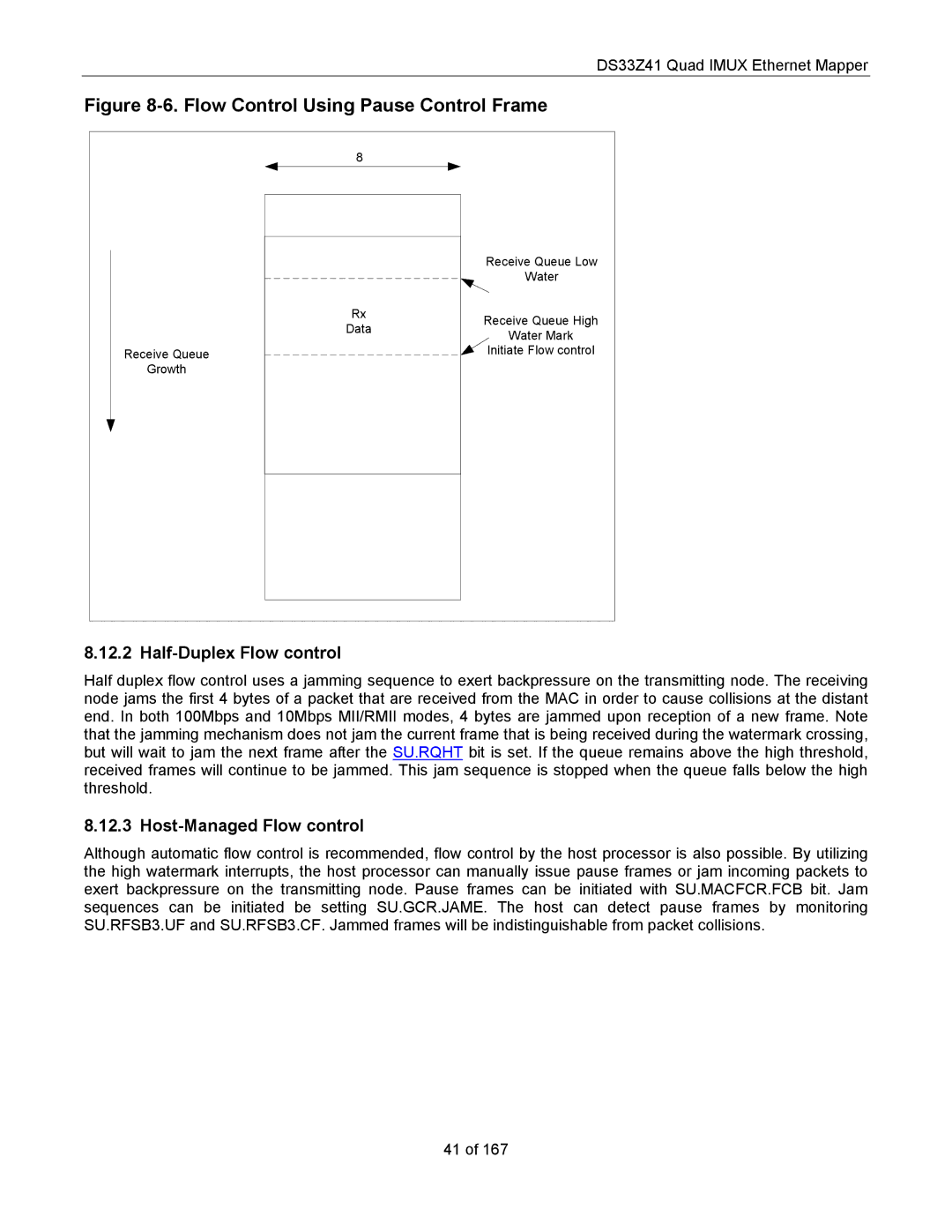 Maxim DS33Z41 specifications Half-Duplex Flow control, Host-Managed Flow control 