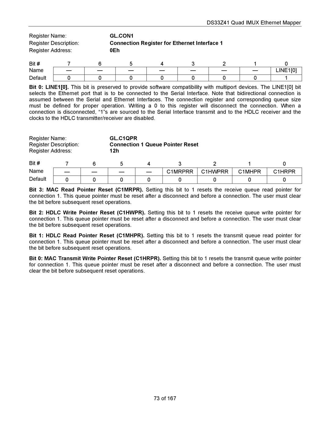 Maxim DS33Z41 specifications GL.CON1, GL.C1QPR 