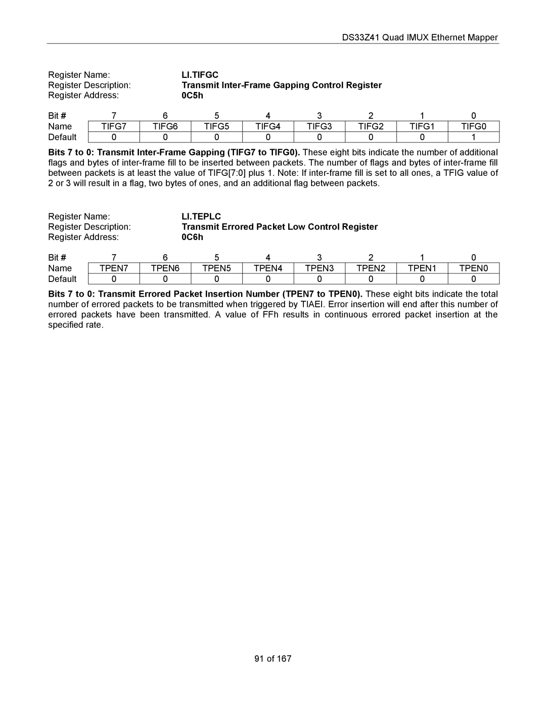 Maxim DS33Z41 specifications Li.Tifgc, Li.Teplc 