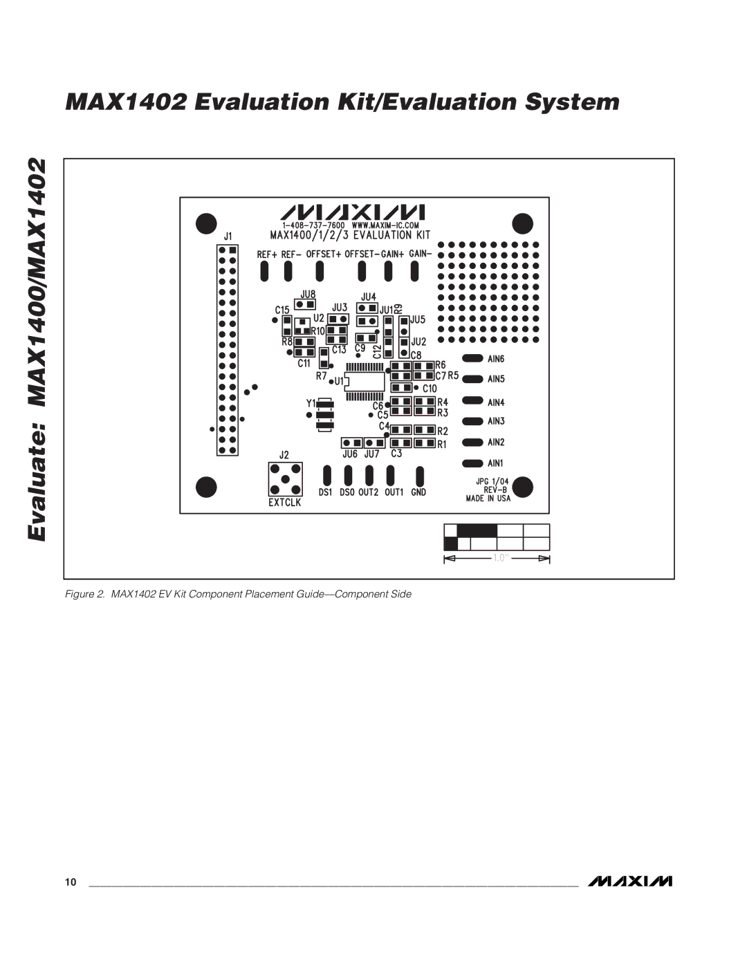 Maxim manual MAX1402 EV Kit Component Placement Guide-Component Side 