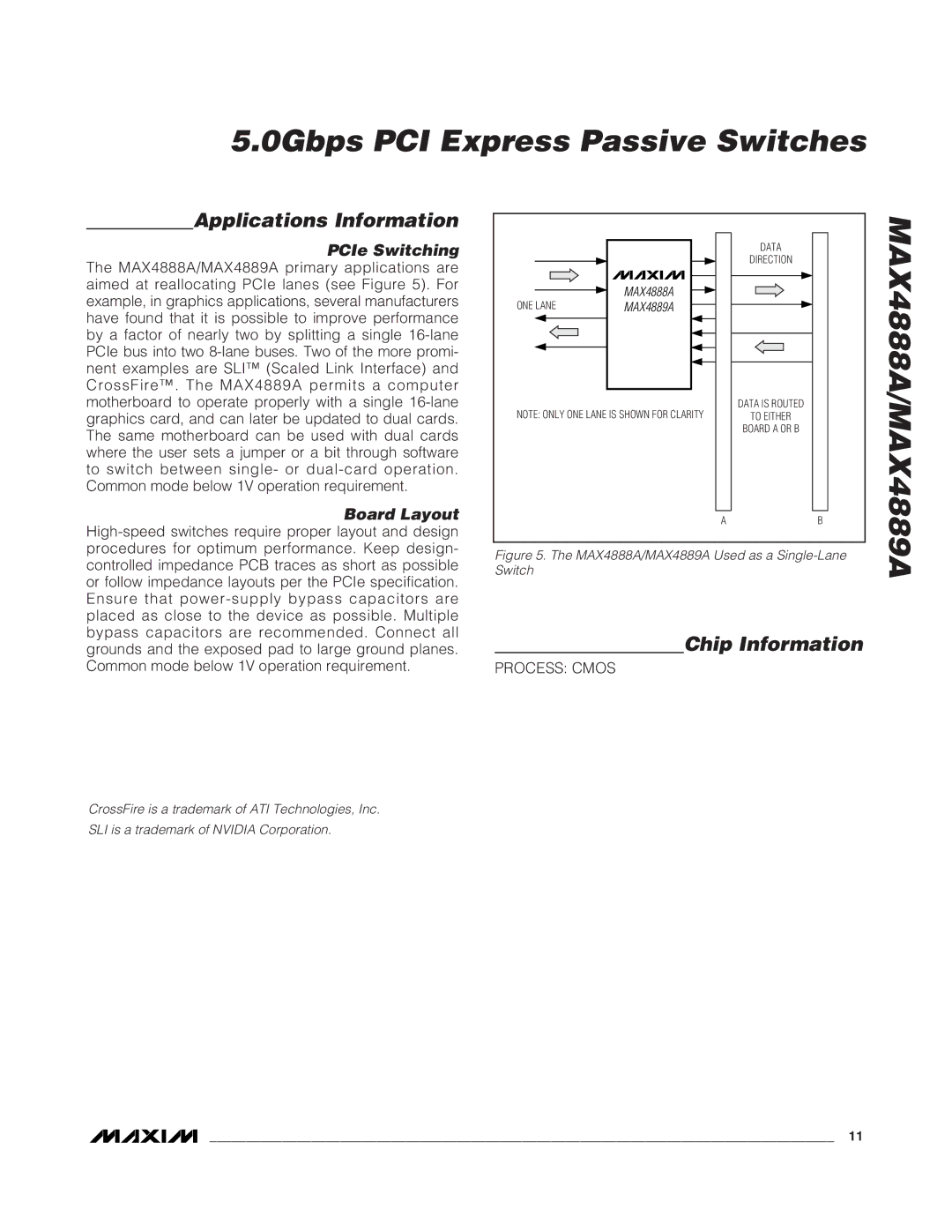 Maxim MAX4888A manual Applications Information, Chip Information 