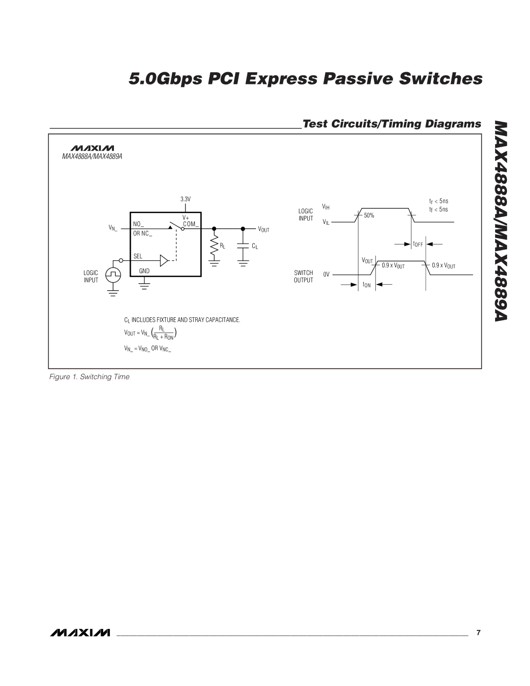 Maxim manual Test Circuits/Timing Diagrams, MAX4888A/MAX4889A 