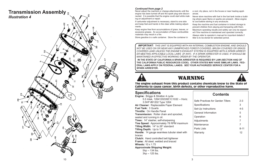 Maxim MS50B, MS30B, MS50BR warranty Transmission Assembly, Illustration 