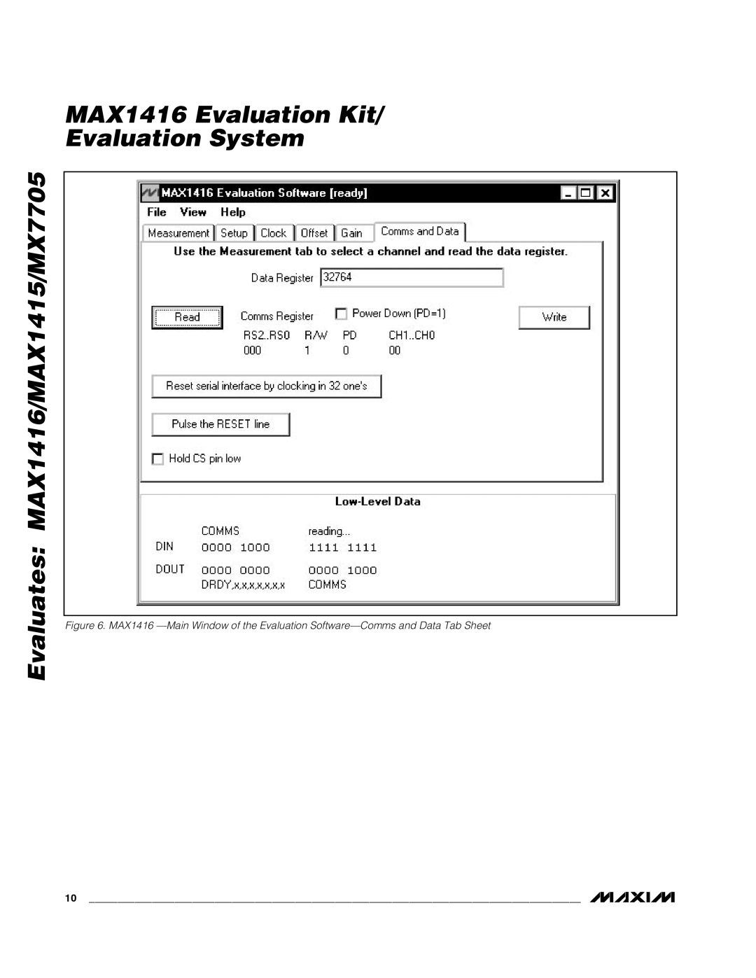 Maxim MAX1416EVC16, MX7705EUE, MAX1415EUE manual 