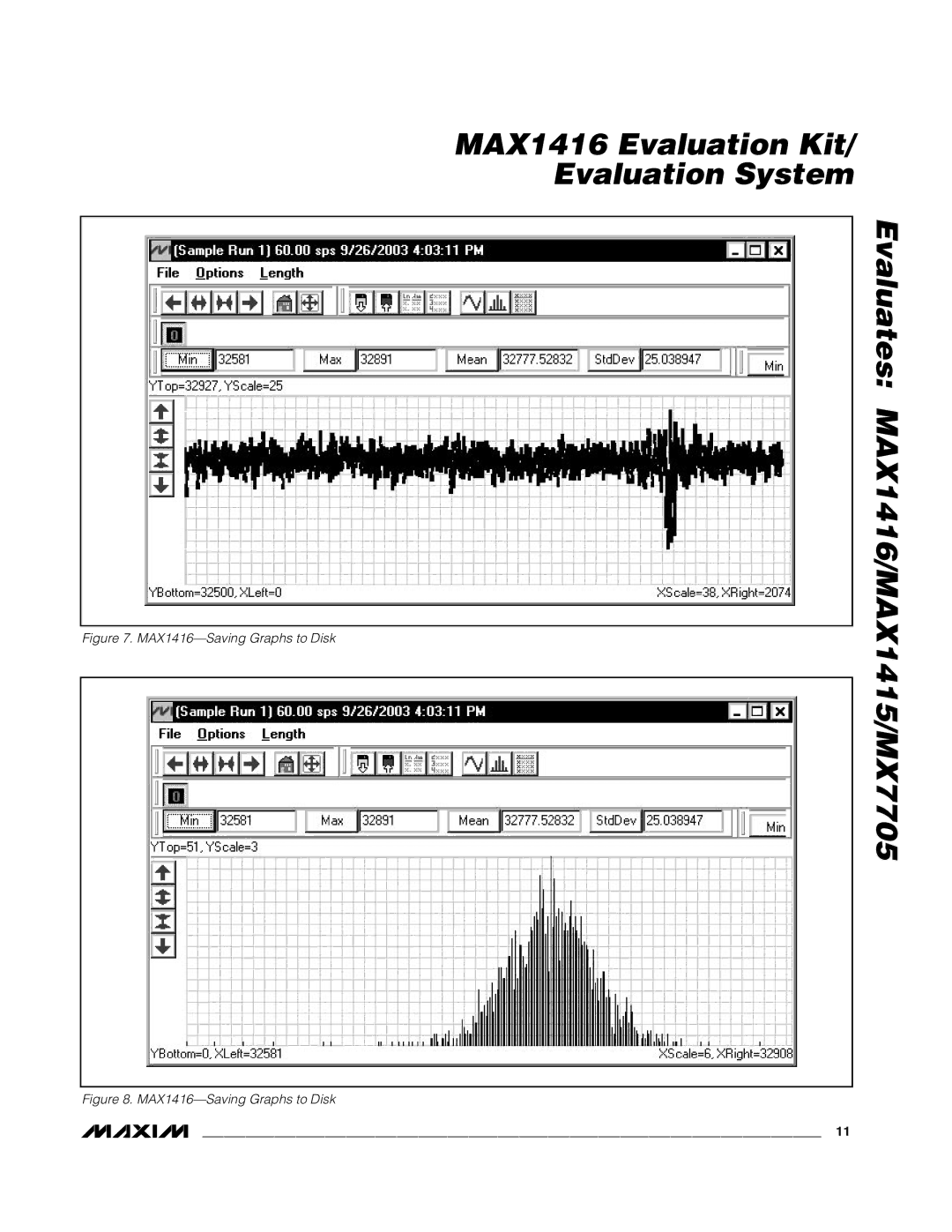 Maxim MAX1415EUE, MAX1416EVC16, MX7705EUE manual MAX1416-Saving Graphs to Disk 