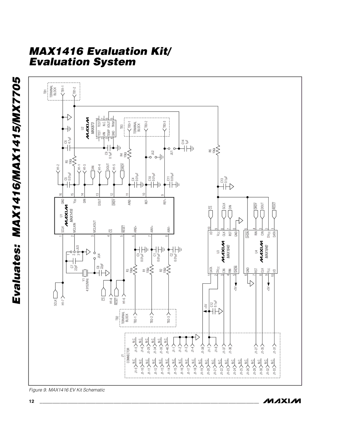 Maxim MAX1416EVC16, MX7705EUE, MAX1415EUE manual Evaluates MAX1416/MAX1415/MX7705 