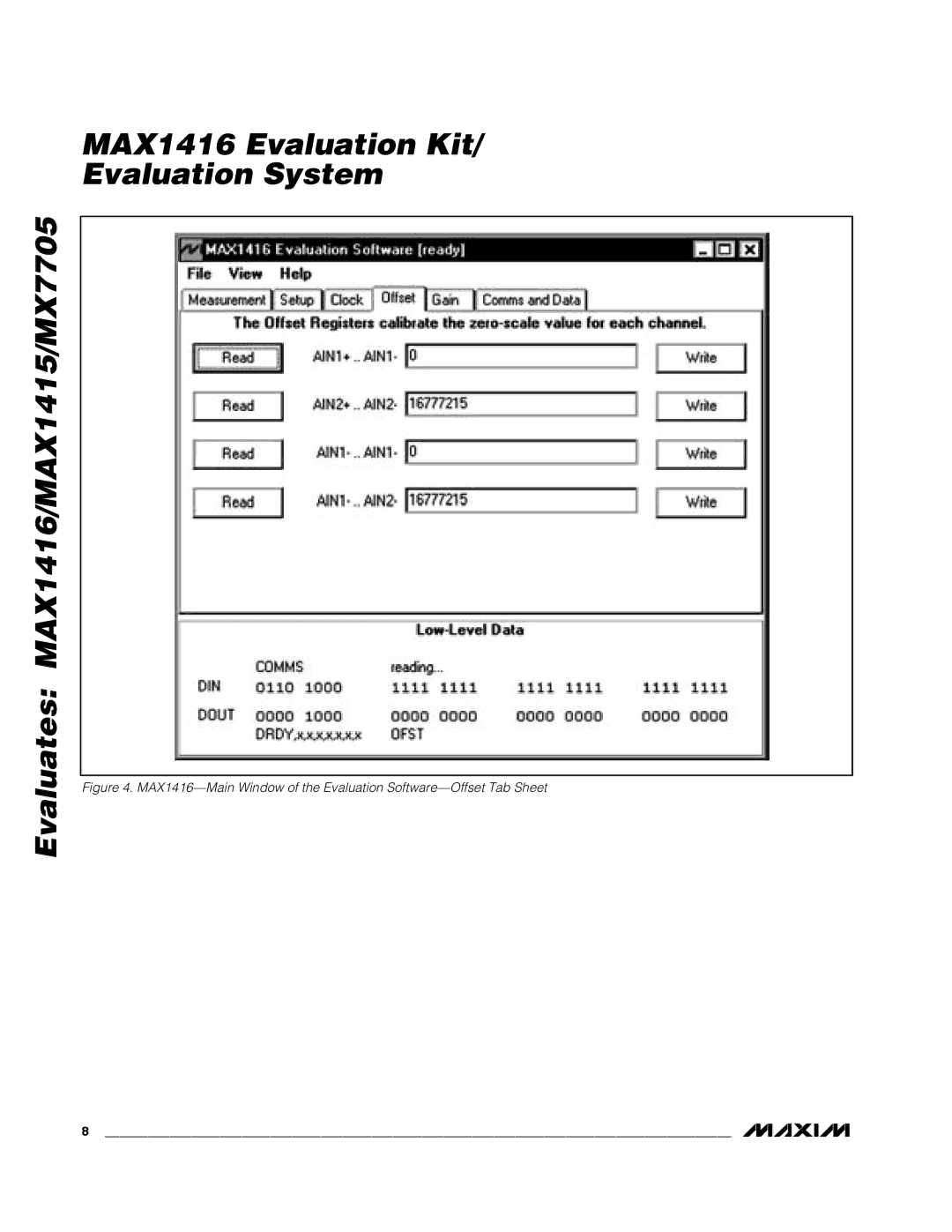 Maxim MAX1416EVC16, MX7705EUE, MAX1415EUE manual 