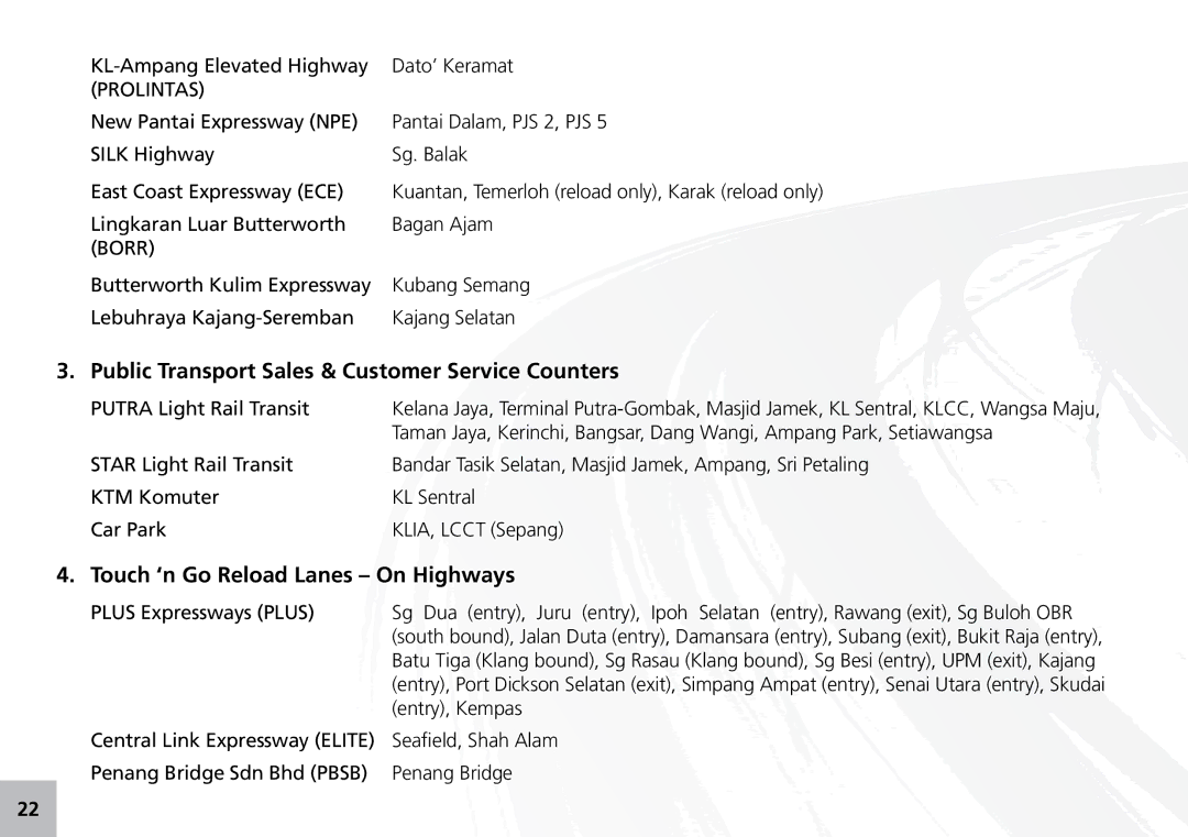 Maxis 73315-V manual Public Transport Sales & Customer Service Counters 