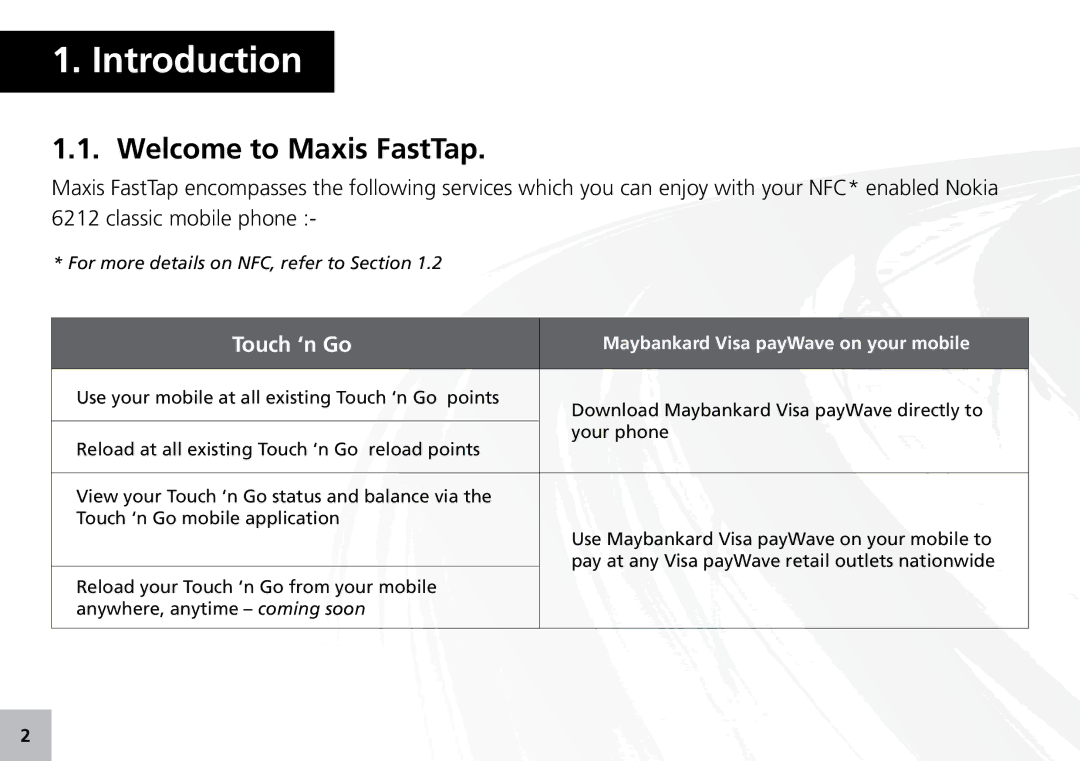 Maxis 73315-V manual Introduction, Welcome to Maxis FastTap 