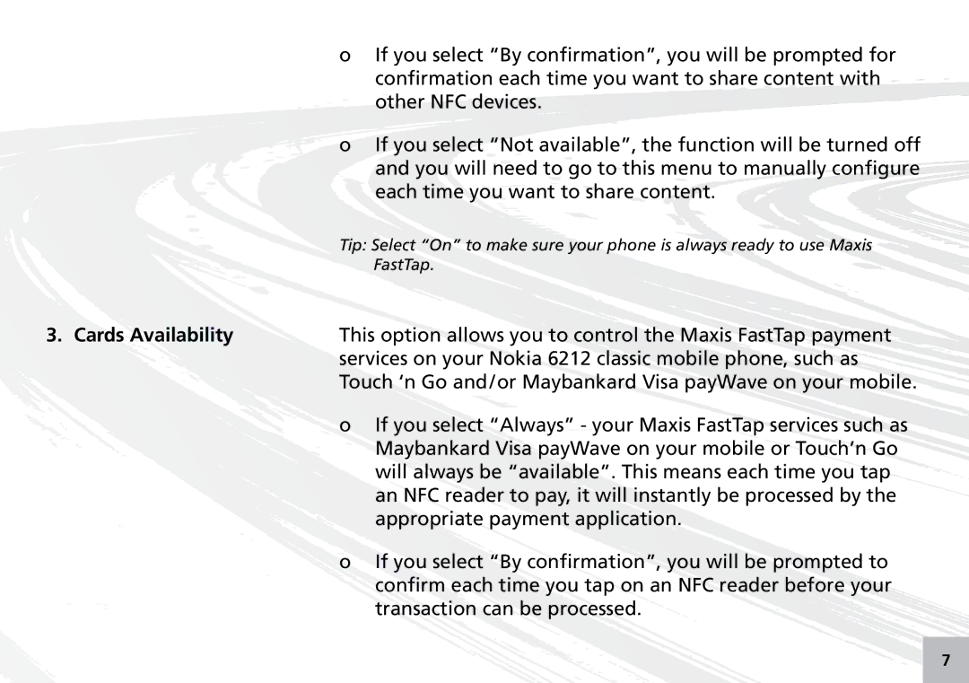 Maxis 73315-V manual Cards Availability 