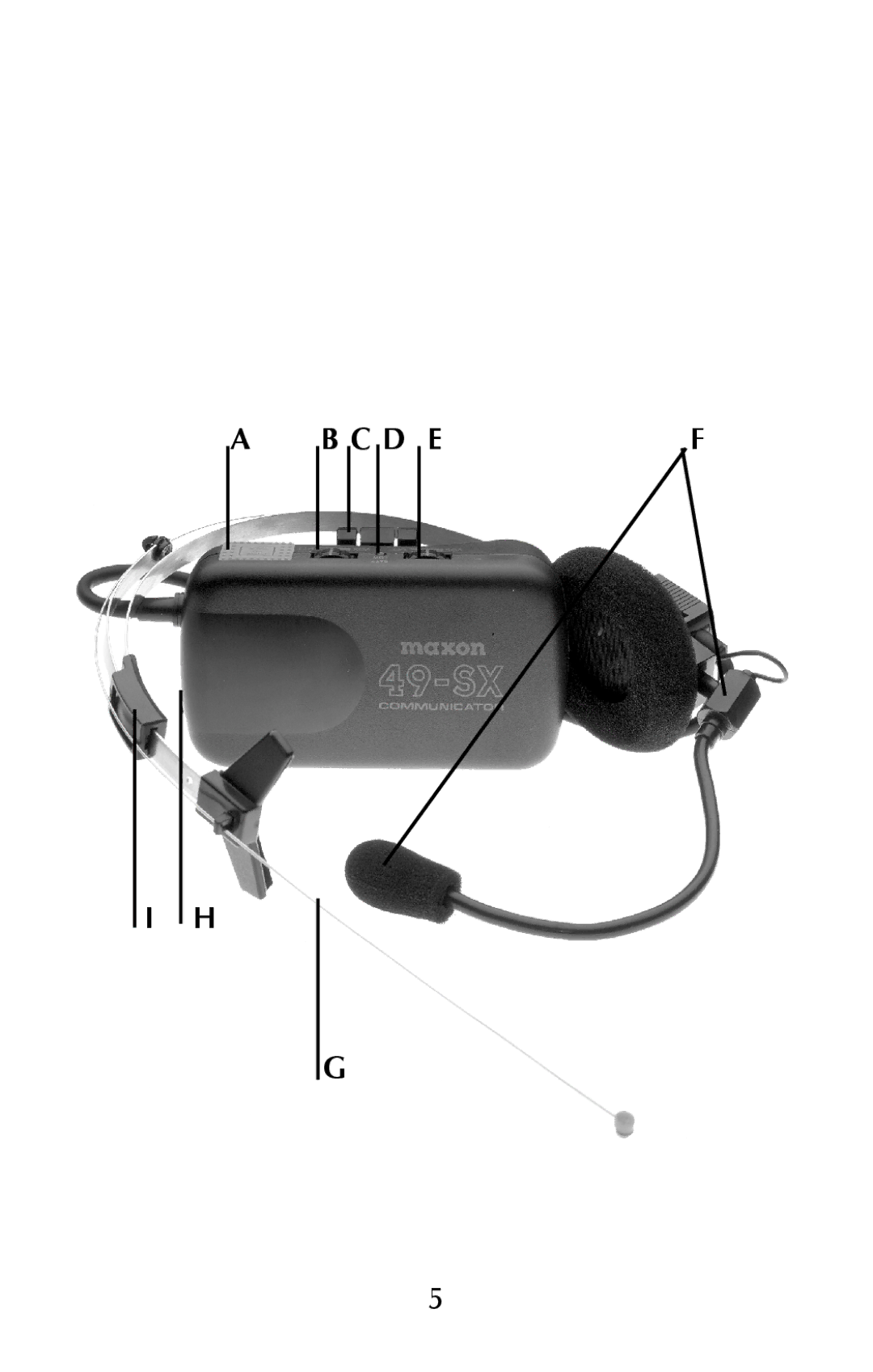 Maxon Telecom 49-sx, hands-free communicator owner manual D Ef 