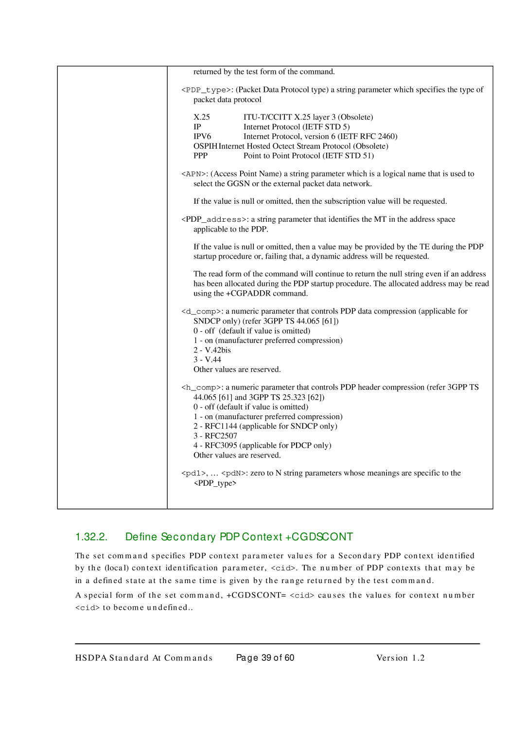 Maxon Telecom MM-6280IND manual Define Secondary PDP Context +CGDSCONT, Ppp 