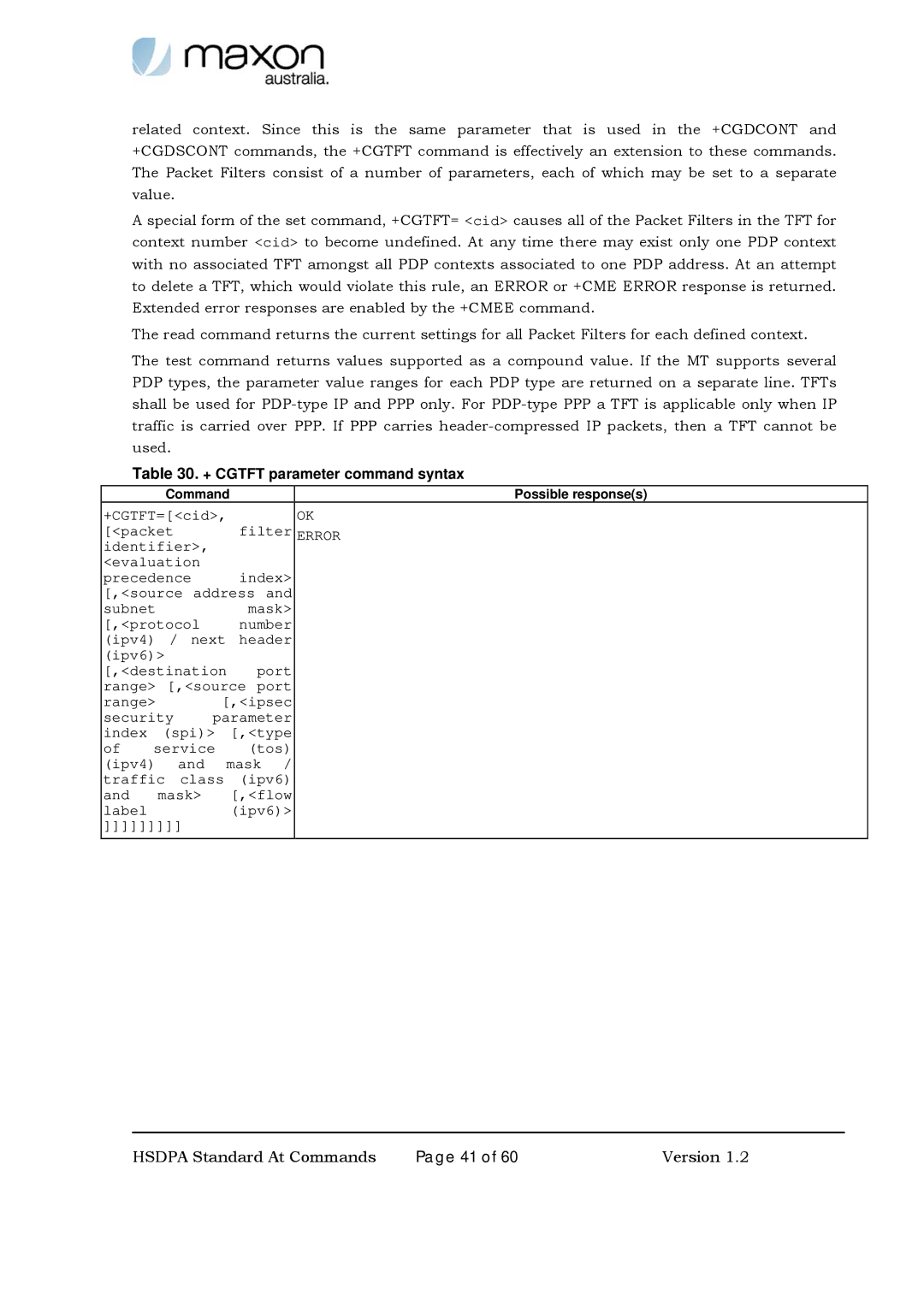 Maxon Telecom MM-6280IND manual + Cgtft parameter command syntax 