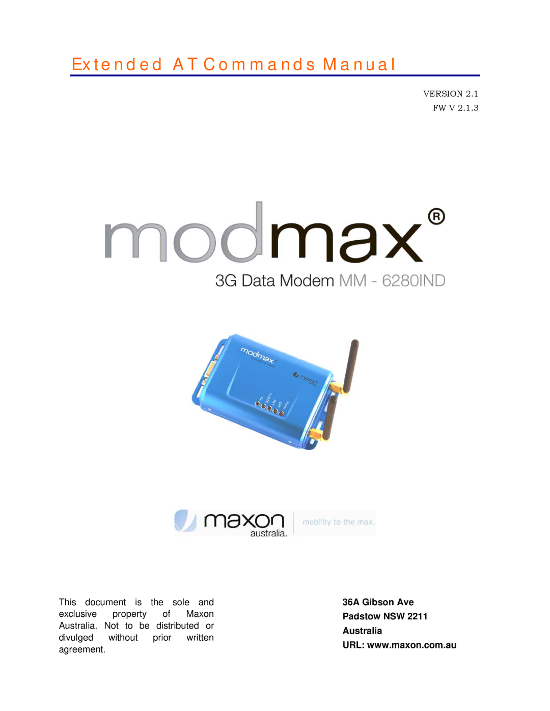 Maxon Telecom MM-6280IND manual Extended AT Commands Manual 