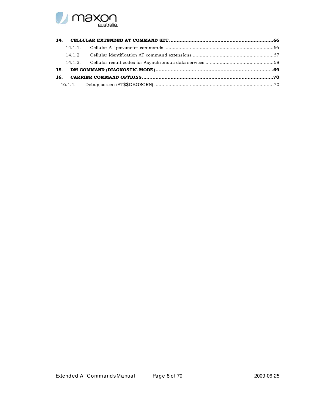 Maxon Telecom MM-6280IND manual Carrier Command Options 