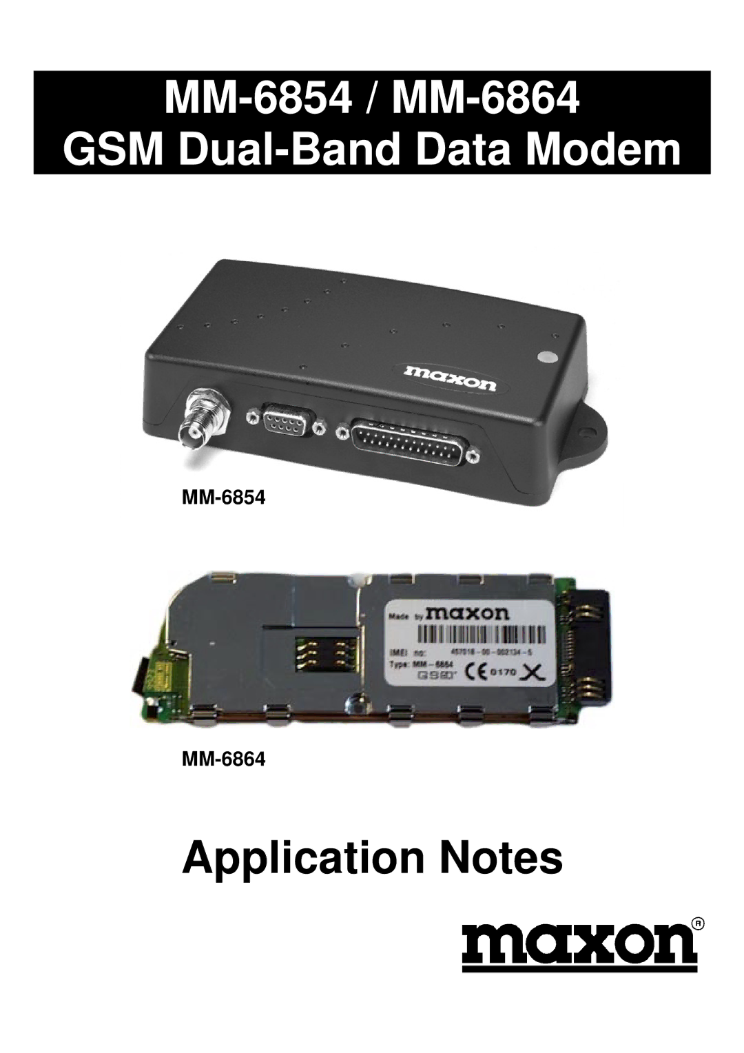 Maxon Telecom manual MM-6854 / MM-6864 GSM Dual-Band Data Modem 