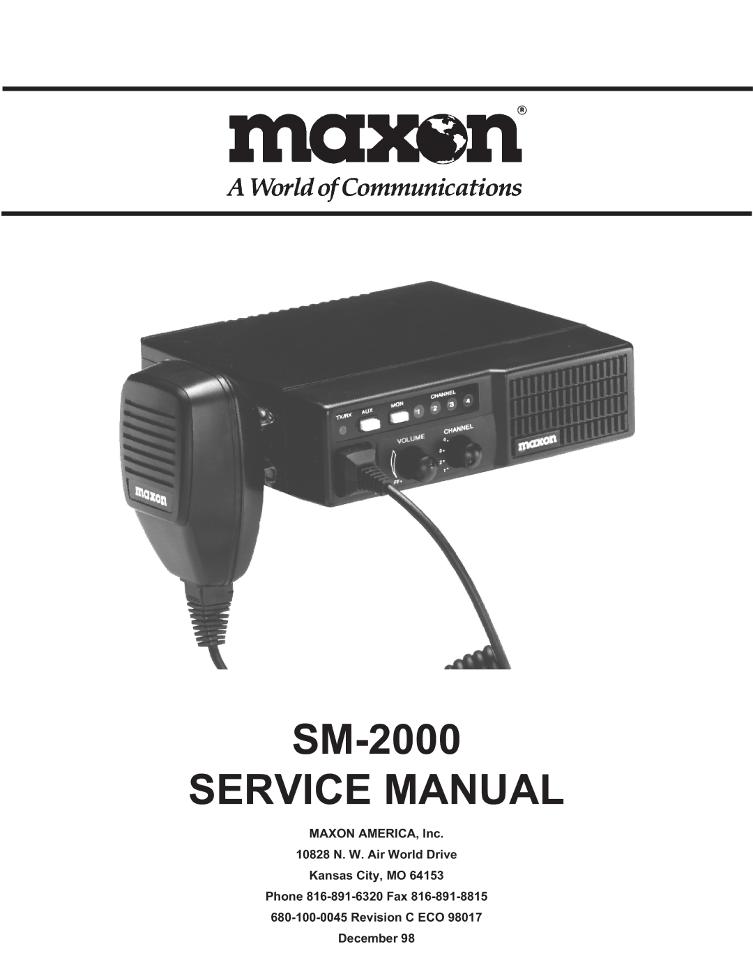 Maxon Telecom SM-2000 service manual 