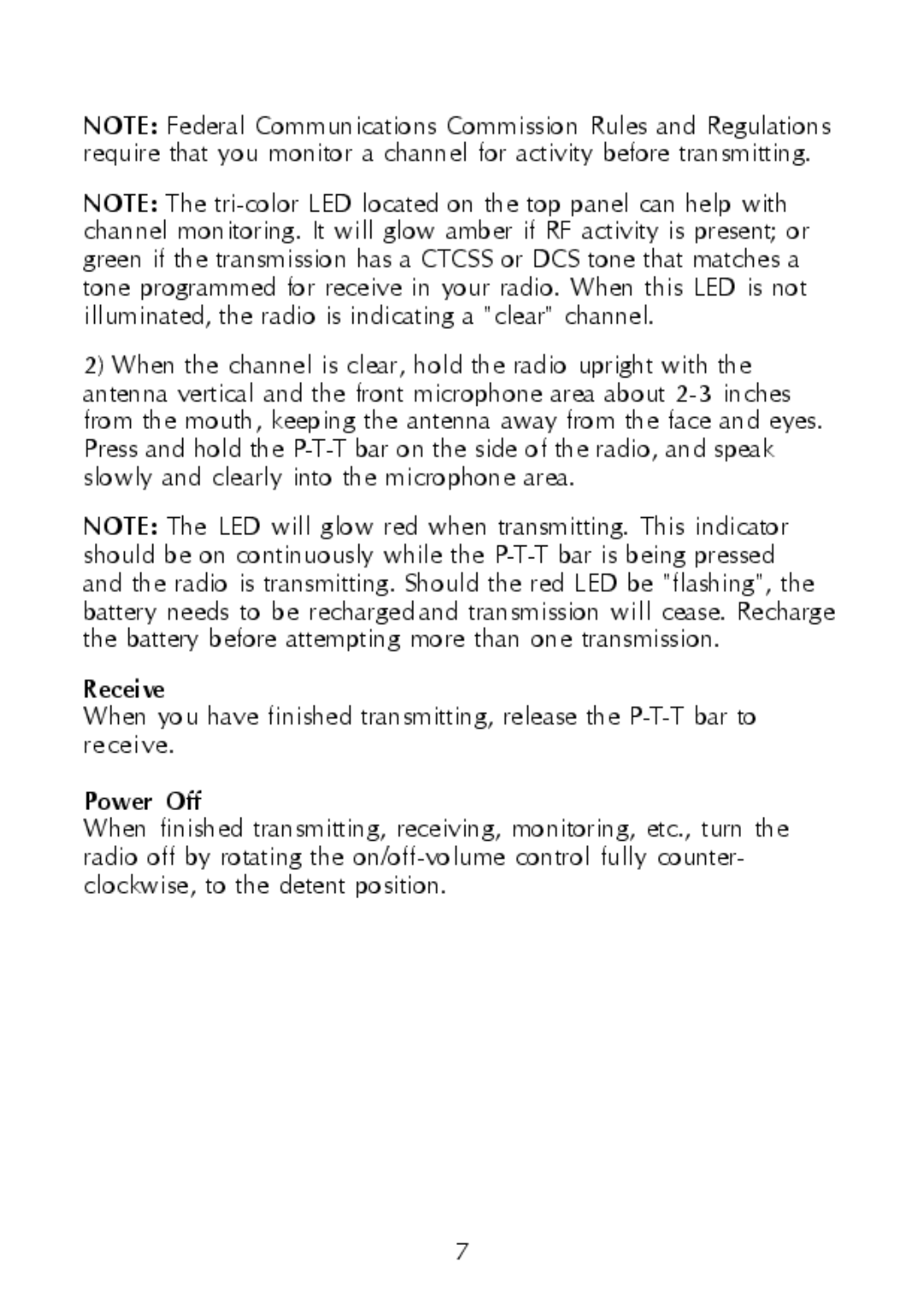 Maxon Telecom SP-320, SP-330 & SP-340, SP-310, SP-300 Series Synthesized Scanning Radio manual Receive, Power Off 