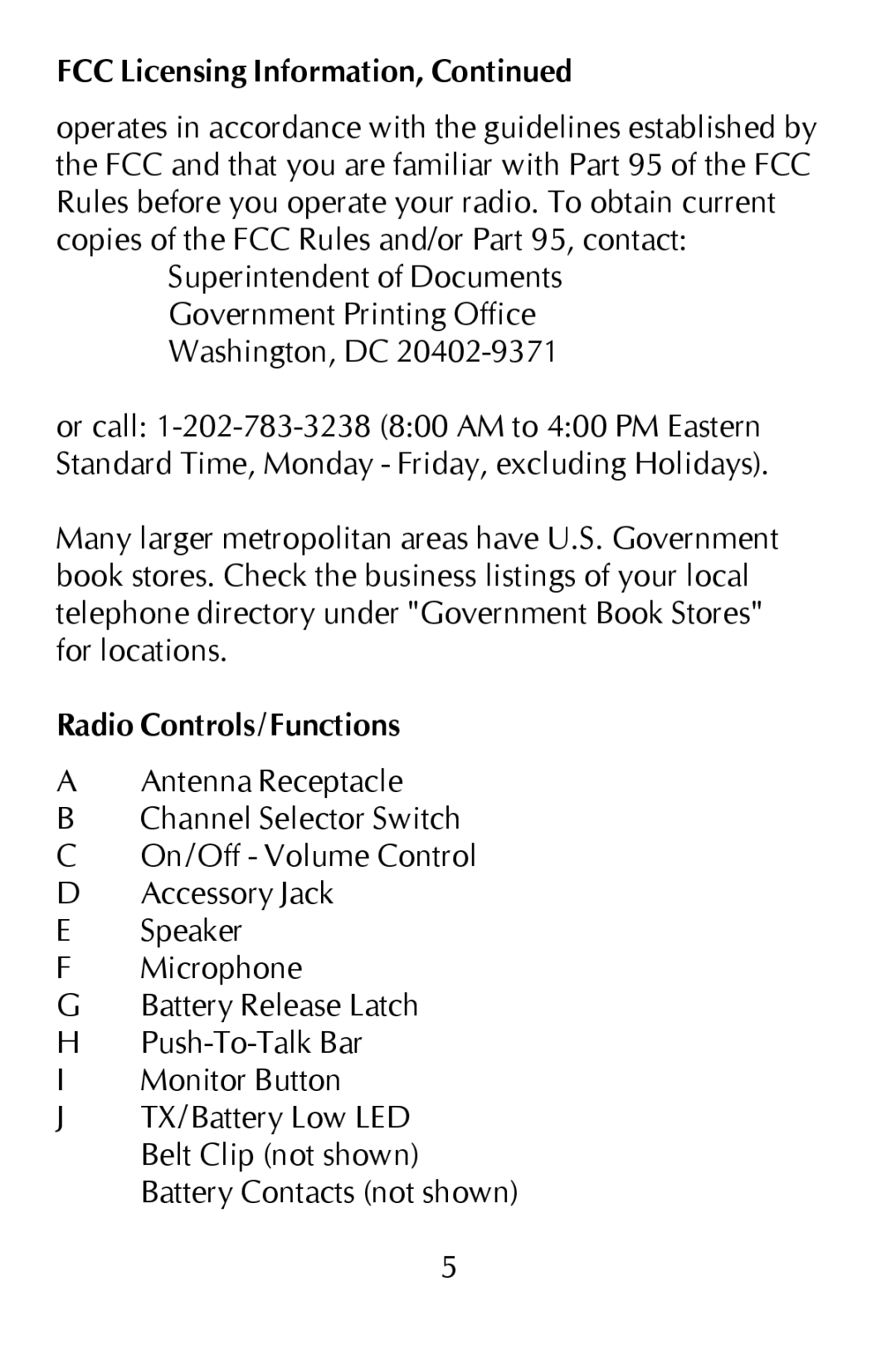 Maxon Telecom GMRS-21X, Synthesized GMRS Two-Way Radio owner manual Radio Controls/Functions 