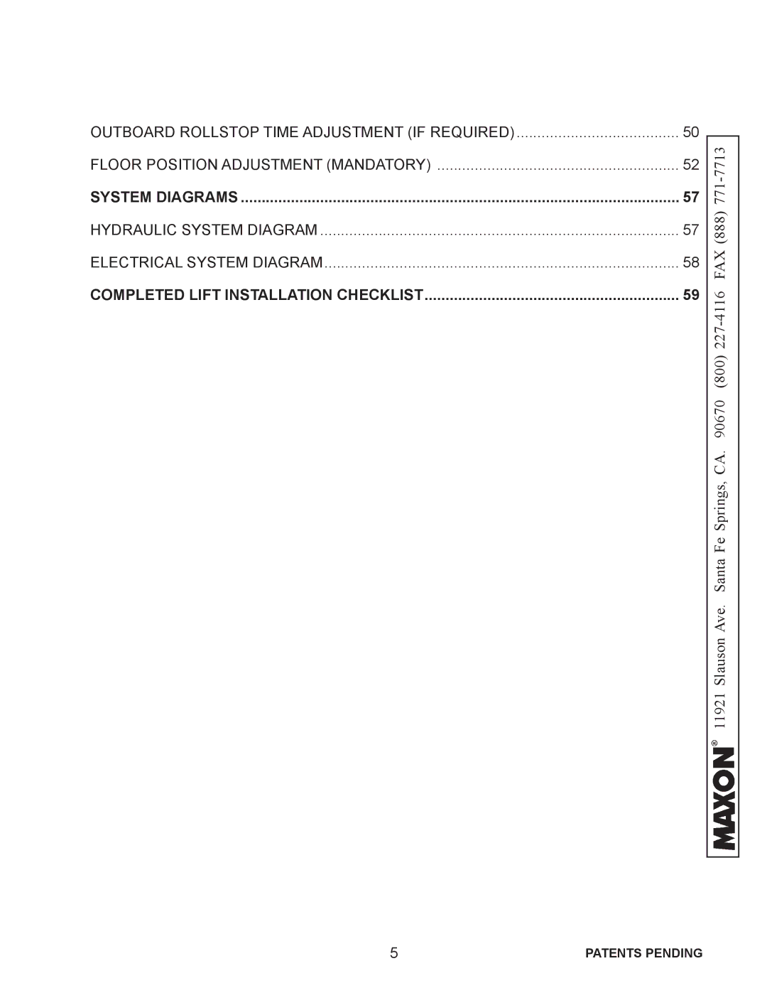 Maxon Telecom WL7-VERS. C-1K installation instructions System Diagrams, Completed Lift Installation Checklist 