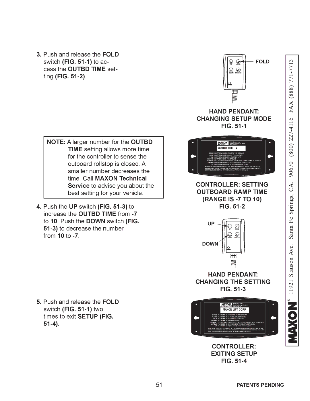 Maxon Telecom WL7-VERS. C-1K installation instructions Controller Setting Outboard Ramp Time Range is -7 to 10 FIG 