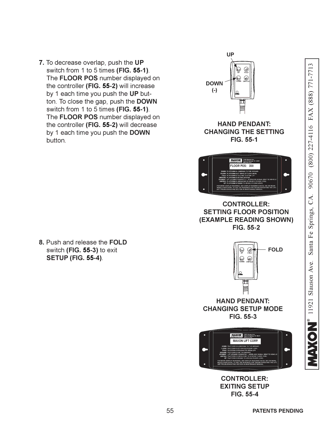 Maxon Telecom WL7-VERS. C-1K installation instructions Hand Pendant Changing the Setting 