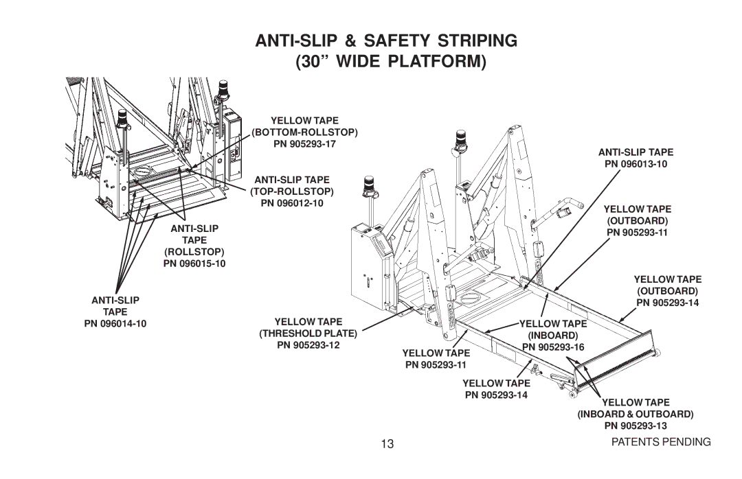 Maxon Telecom WL7 operating instructions ANTI-SLIP & Safety Striping Wide Platform 