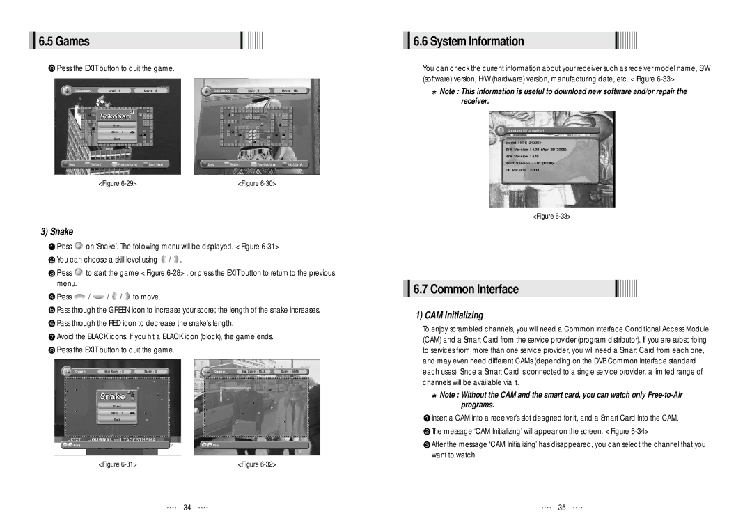 Maxplus Industries HTS 2100S+ manual System Information, Common Interface, Snake, CAM Initializing 