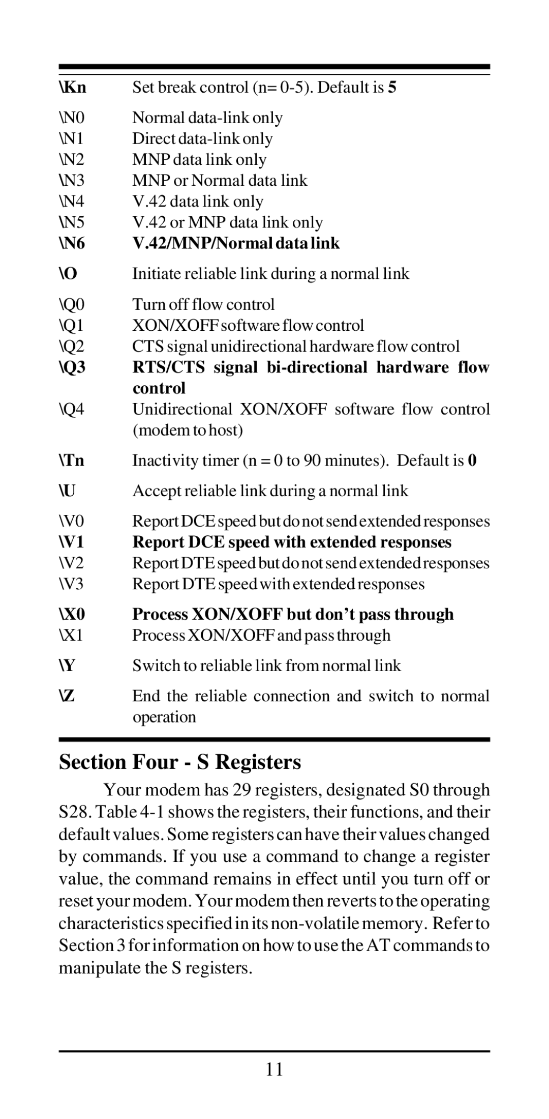 MaxTech 800, 28 user manual Section Four S Registers 