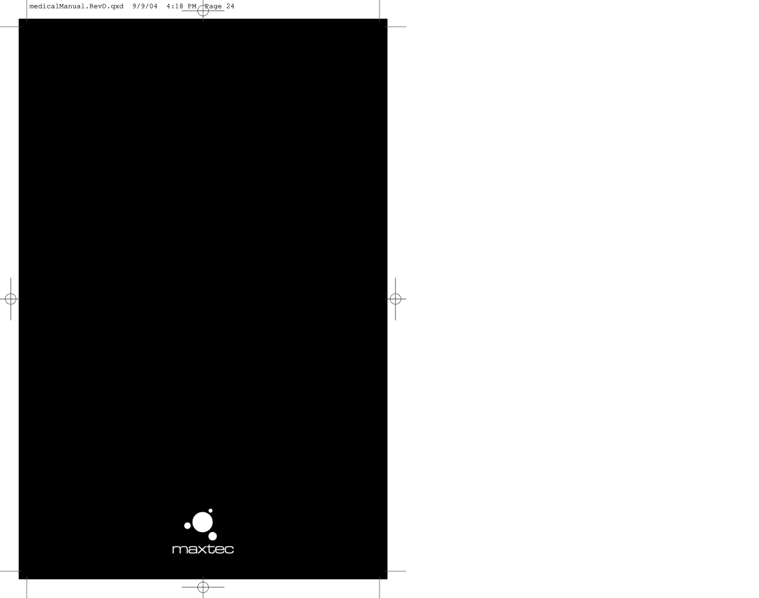 MaxTech MAXO2 operating instructions MedicalManual.RevD.qxd 9/9/04 418 PM 