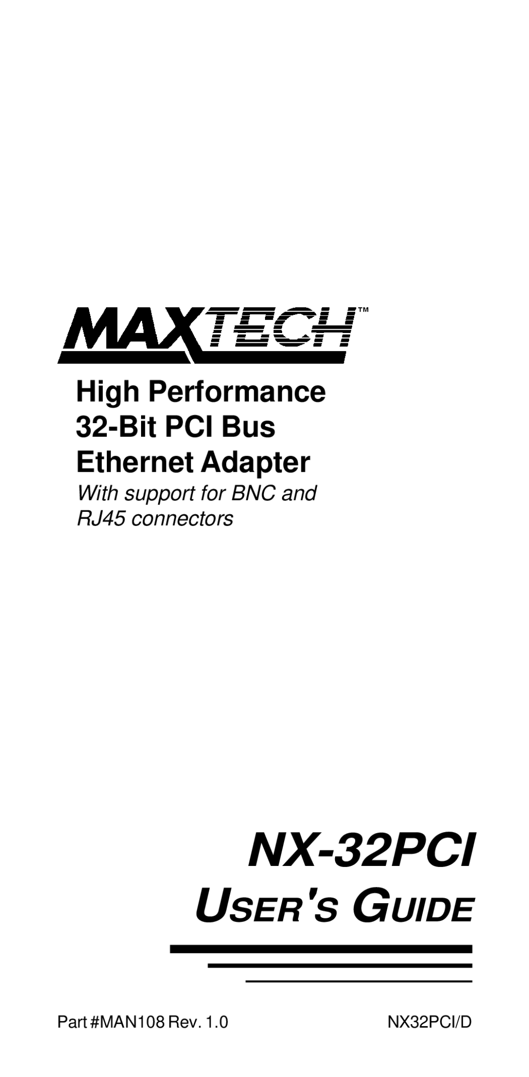 MaxTech NX-32PCI manual 