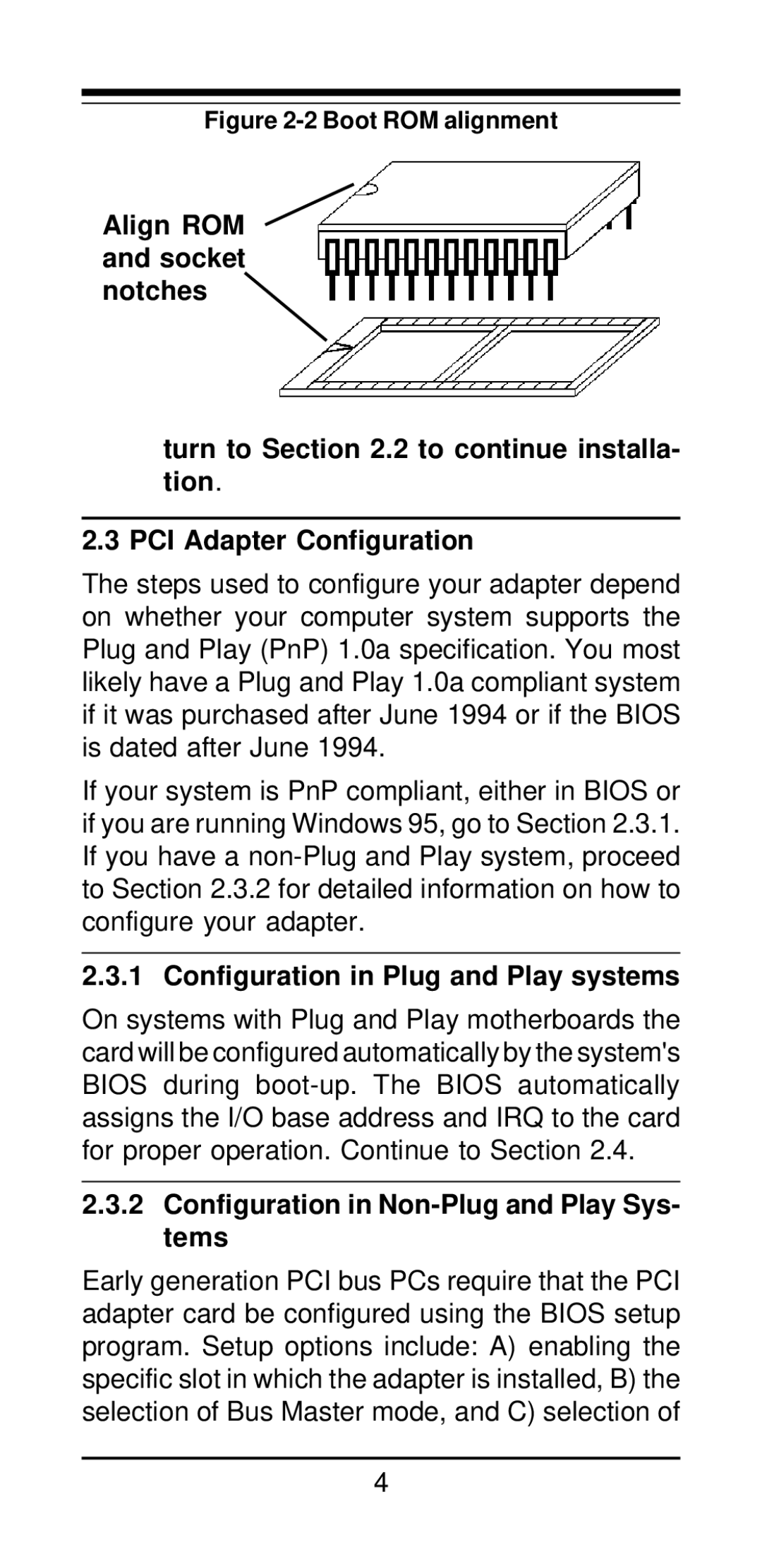 MaxTech NX-32PCI manual Configuration in Plug and Play systems, Configuration in Non-Plug and Play Sys- tems 