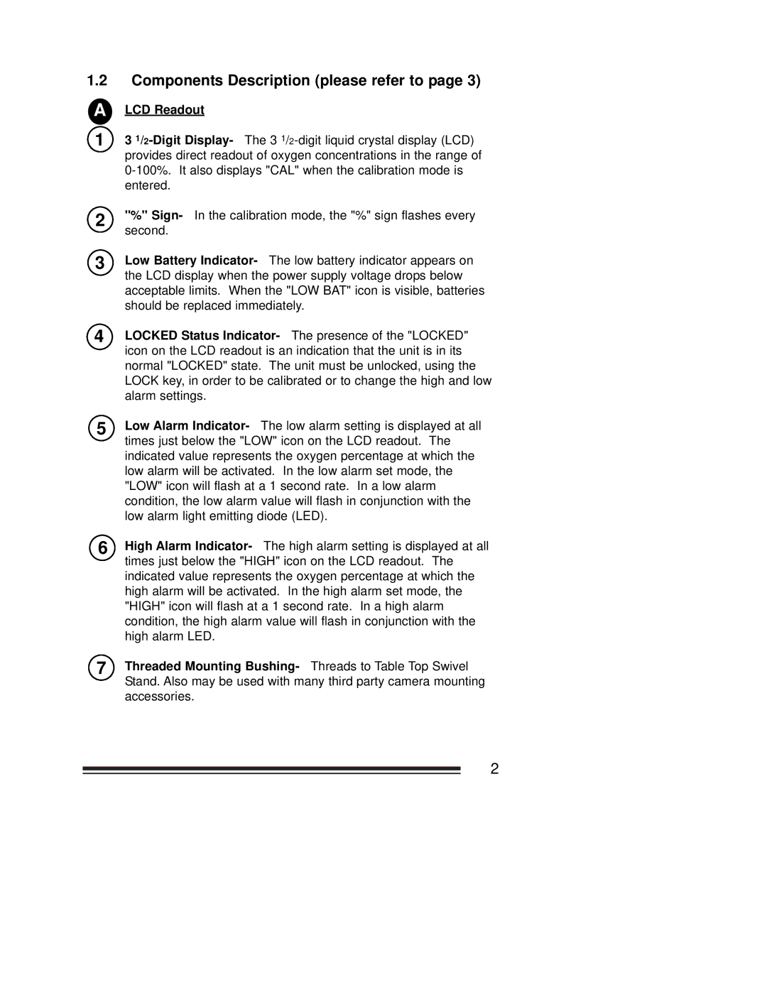 MaxTech OM-25ME operating instructions Components Description please refer to, LCD Readout 