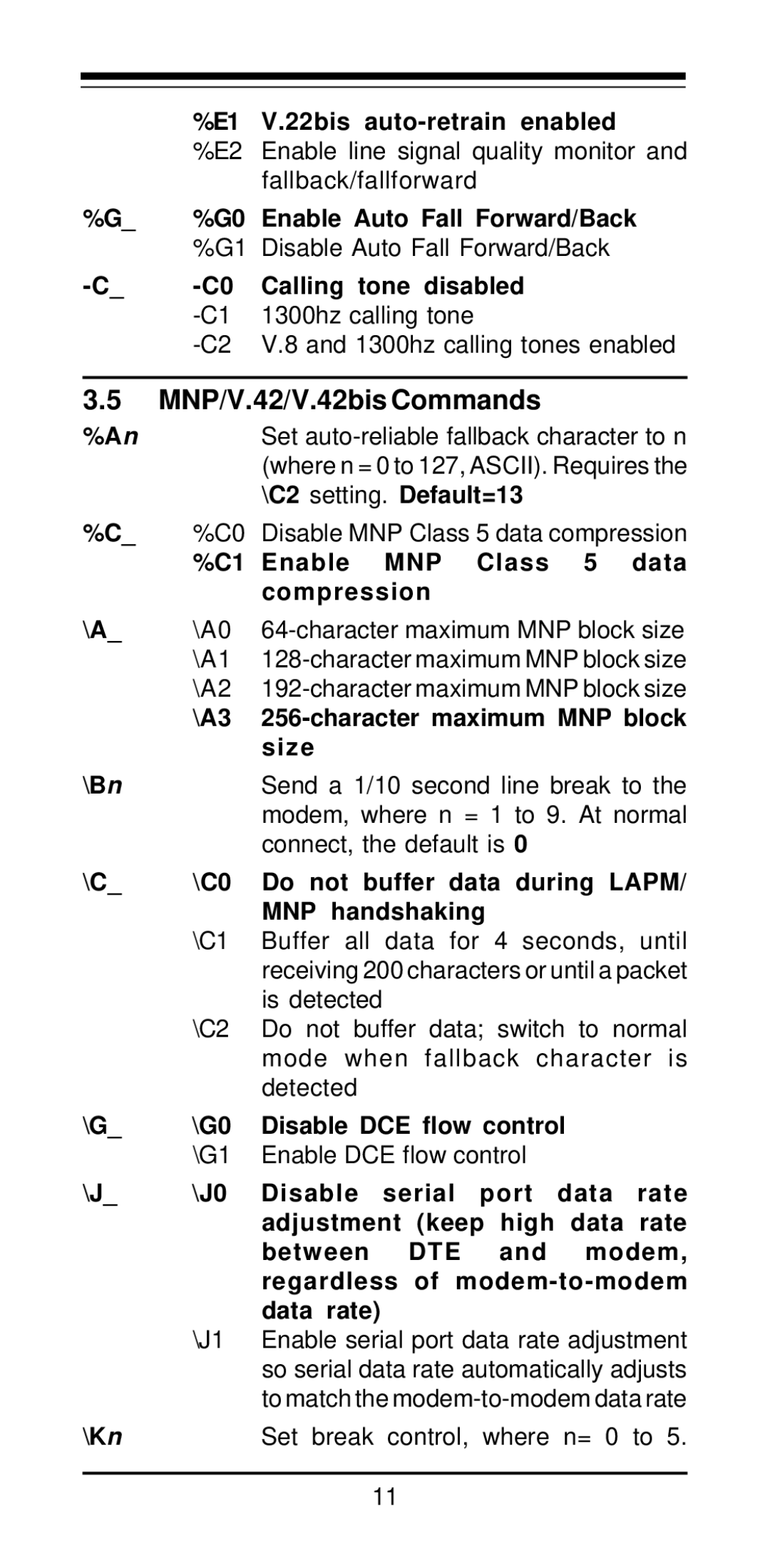 MaxTech PCI Internal Voice/FAX/Data/Speakerphone Modem user manual MNP/V.42/V.42bis Commands 